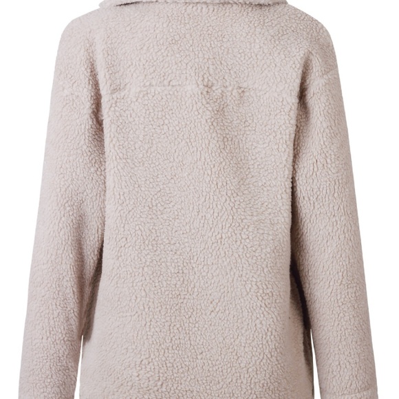 Taupe Teddy Coat with zippered tailored front - Picture 4 of 5